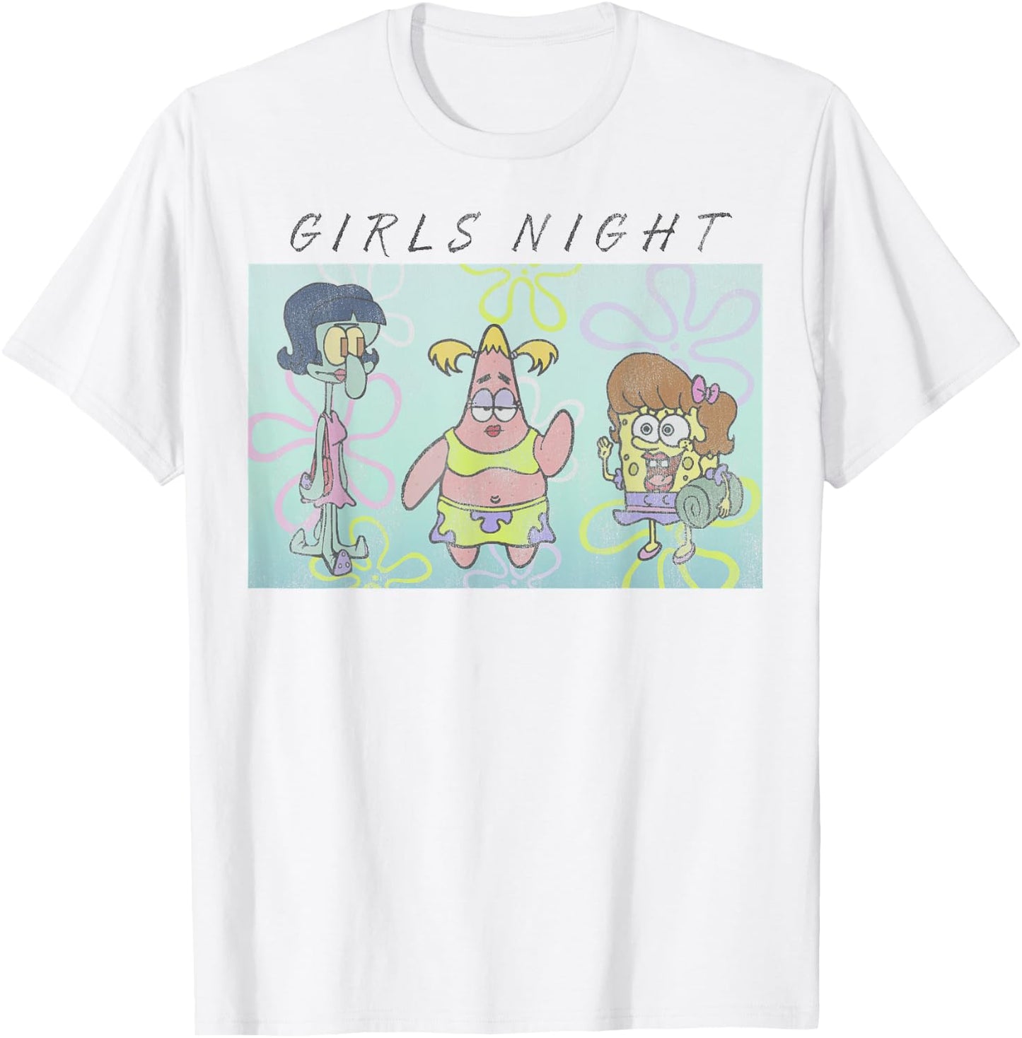 SpongeBob SquarePants Patrick Squidward Girls Night T-Shirt - T-Shirt | White