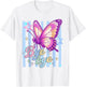 Colorful Butterfly Bye Bye Whimsical Aesthetic T-Shirt - T-Shirt | White