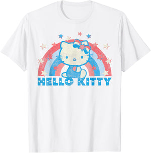 Hello Kitty America USA Rainbow T-Shirt - T-Shirt | White