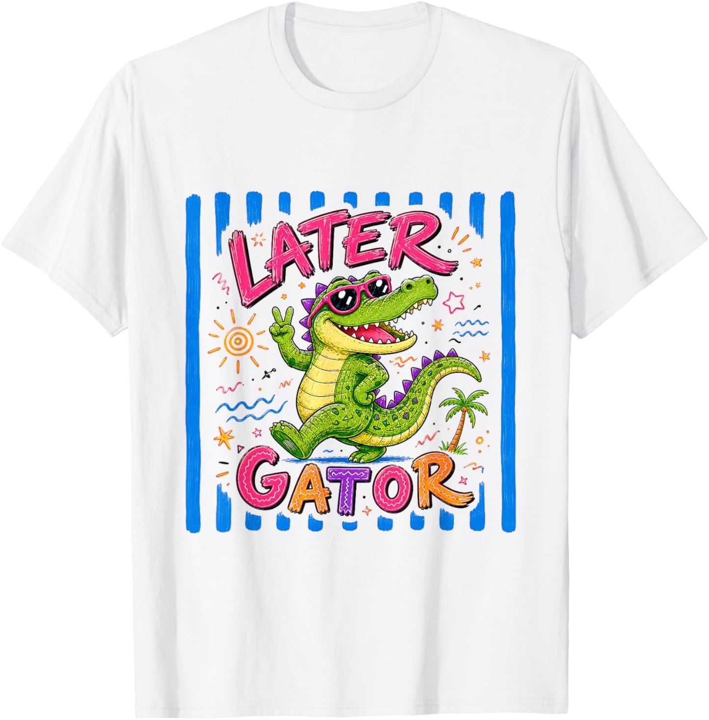 Vintage Later Gator Alligator Pun Animal Lover Summer Top T-Shirt - T-Shirt | White