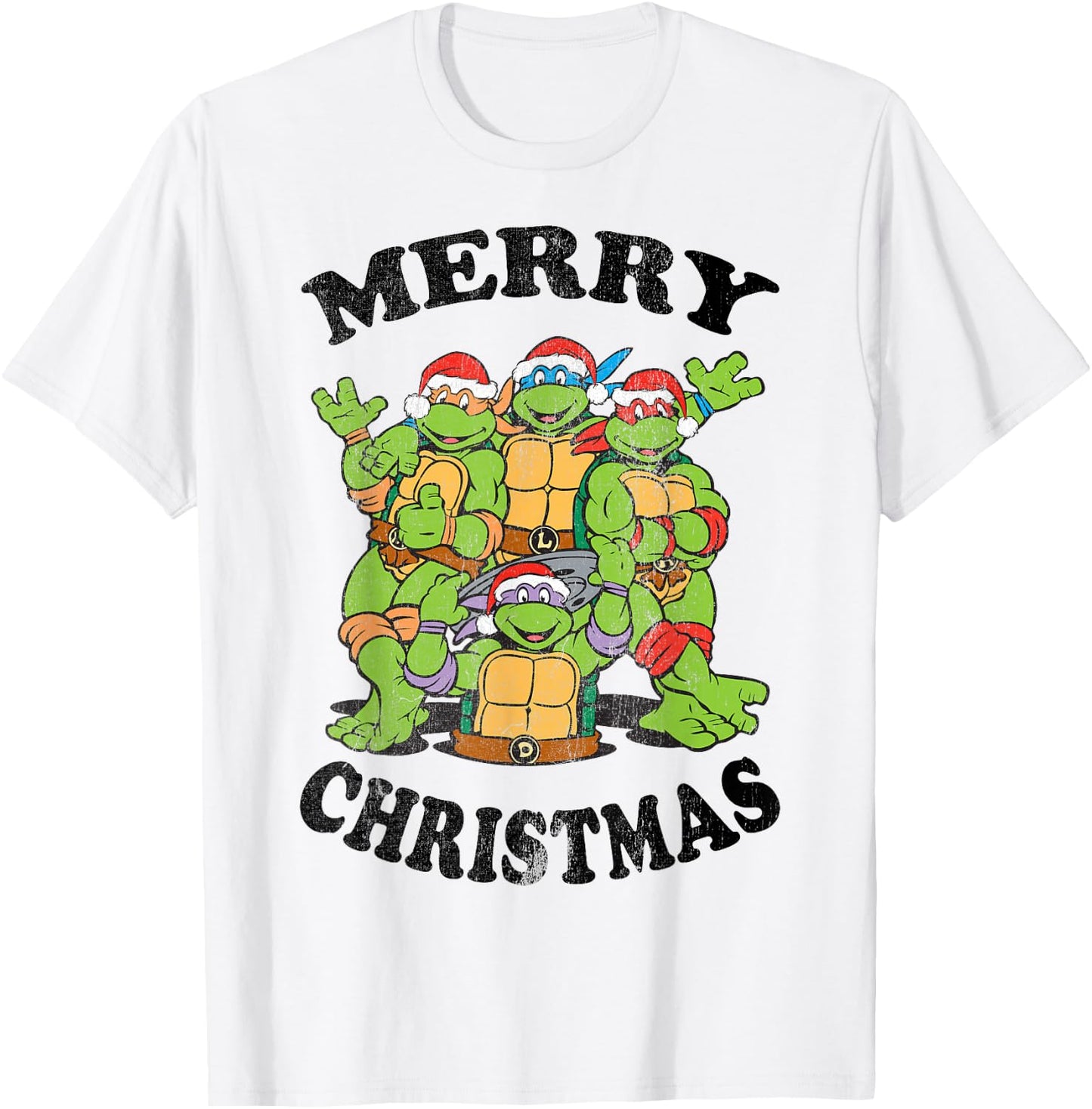 Teenage Mutant Ninja Turtles Merry Christmas Group -Shirt T-Shirt - T-Shirt | White