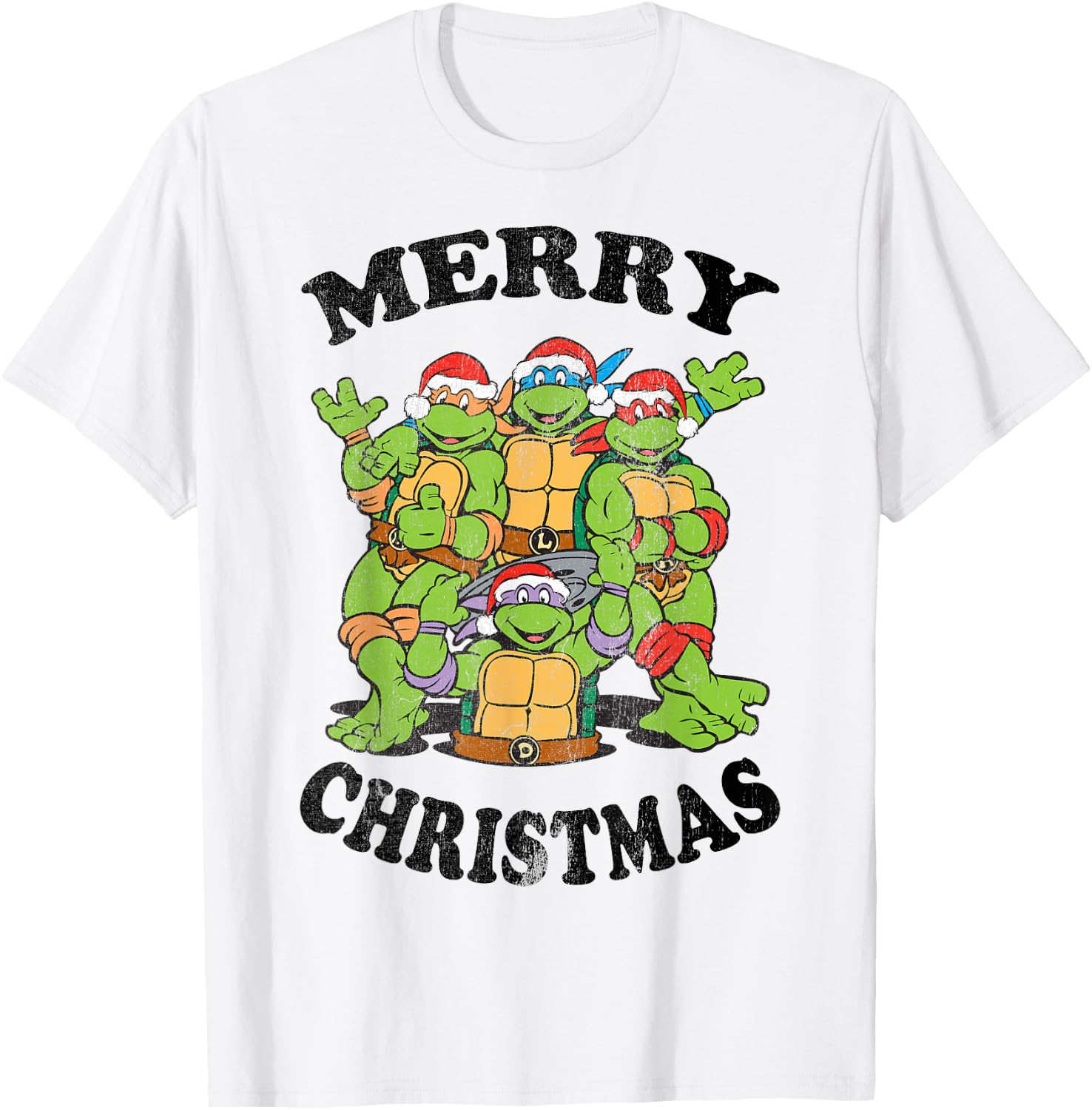 Teenage Mutant Ninja Turtles Merry Christmas Group -Shirt T-Shirt - T-Shirt | White