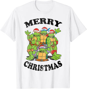 Teenage Mutant Ninja Turtles Merry Christmas Group -Shirt T-Shirt - T-Shirt | White