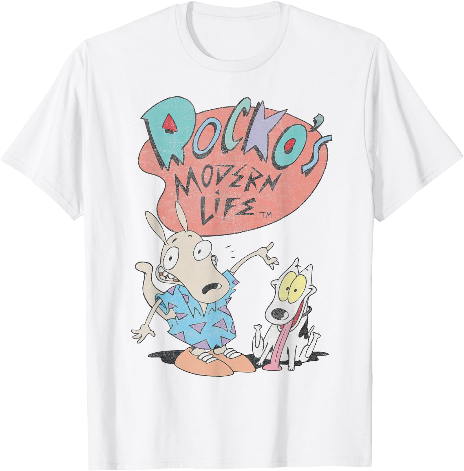 Rockos Modern Life Rocko And Spunky T-Shirt - T-Shirt | White