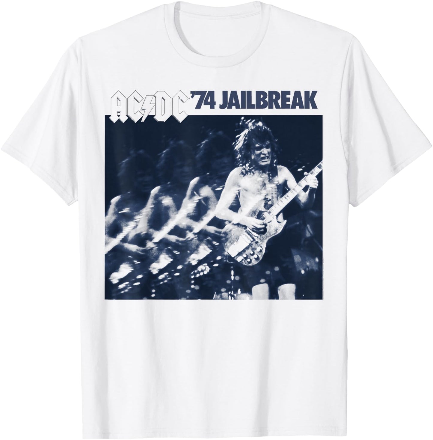 AC/DC - '74 Jailbreak EP Artwork Faded T-Shirt - T-Shirt | White