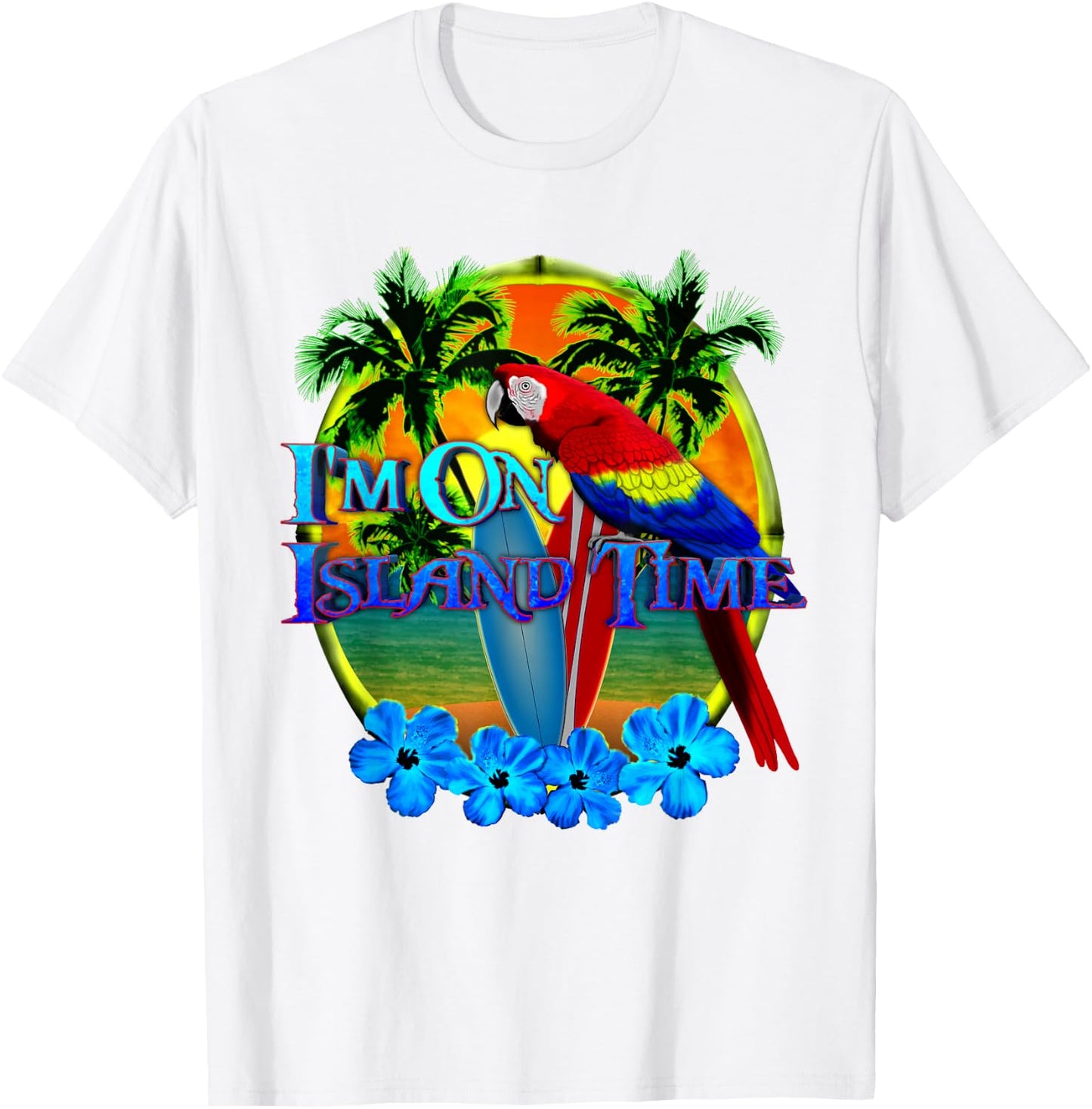 I'm On Island Time Tropical Beach T-Shirt - T-Shirt | White