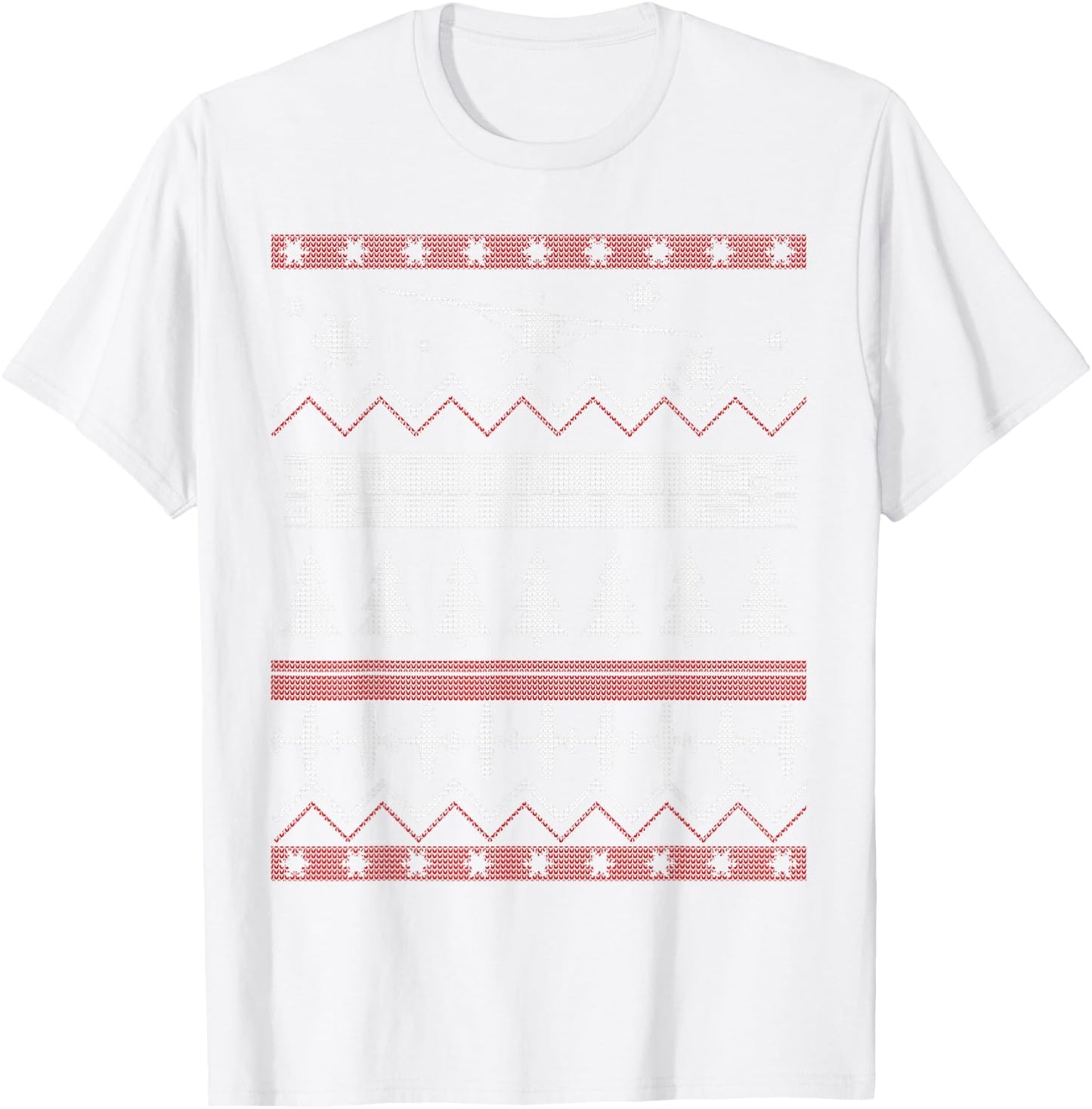 A GA Christmas Ugly Christmas "Sweater" Xmas Pilot T-Shirt - T-Shirt | White