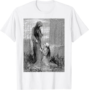 Ghost of Christmas Future Bah Humbug Scrooge Cemetary Scene T-Shirt - T-Shirt | White