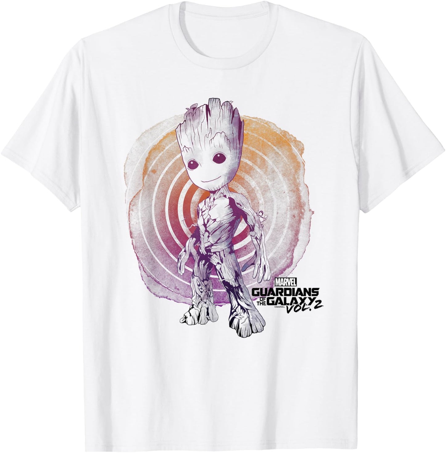 Marvel Guardians Vol. 2 Groot Watercolor Swirl C1 T-Shirt - T-Shirt | White