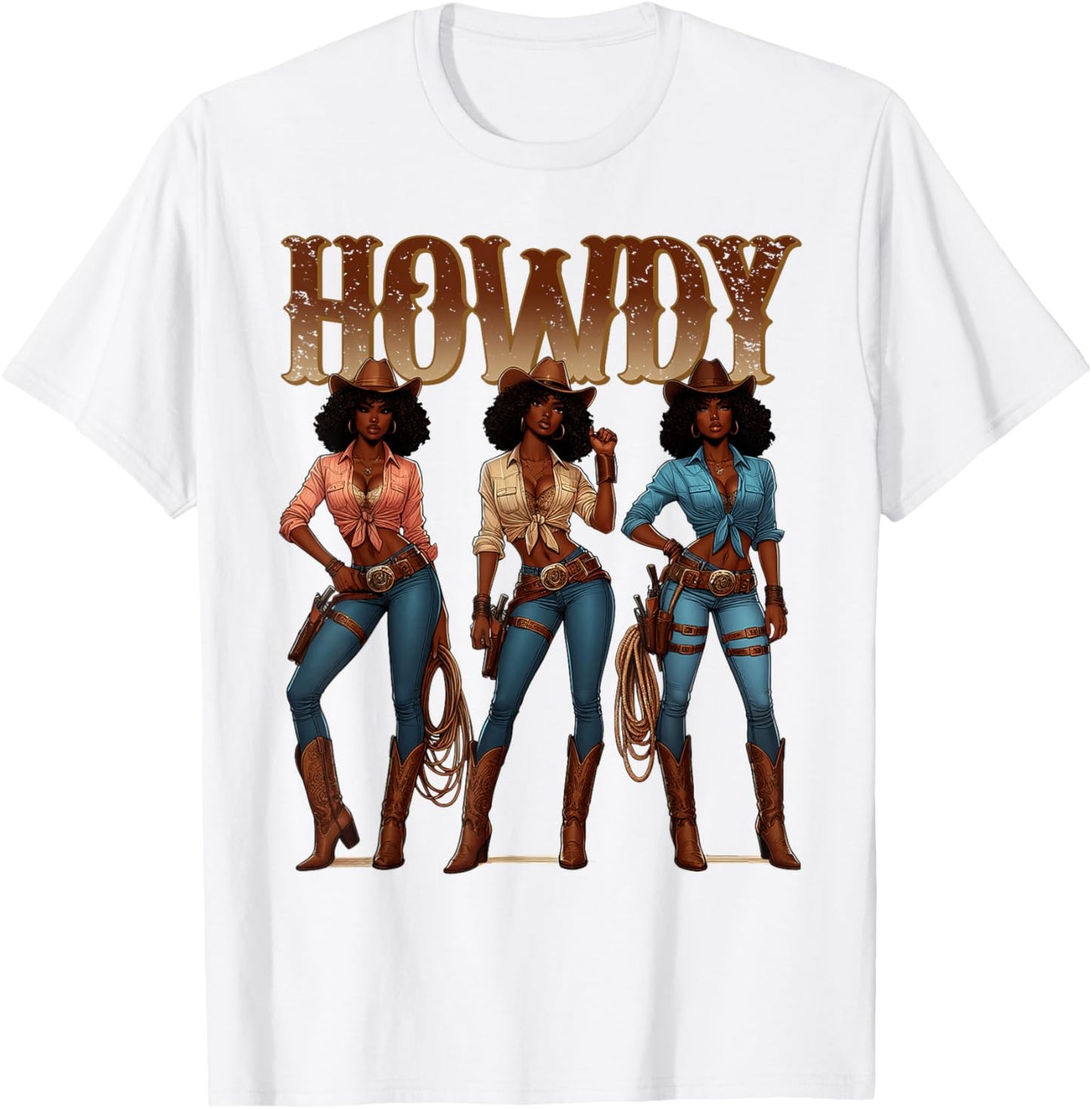 Juneteenth Cowgirl Western Rodeo Melanin History Texas Howdy T-Shirt - T-Shirt | White