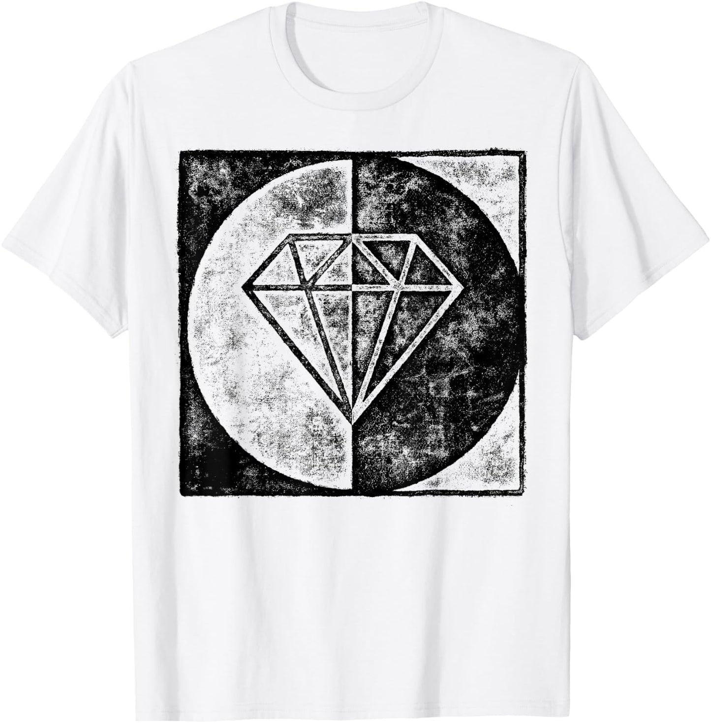 Black And White Rough Diamond T-Shirt - T-Shirt | White