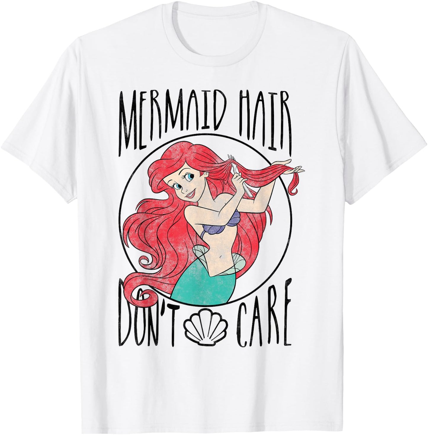 Disney The Little Mermaid Ariel Mermaid Hair Don't Care T-Shirt - T-Shirt | White