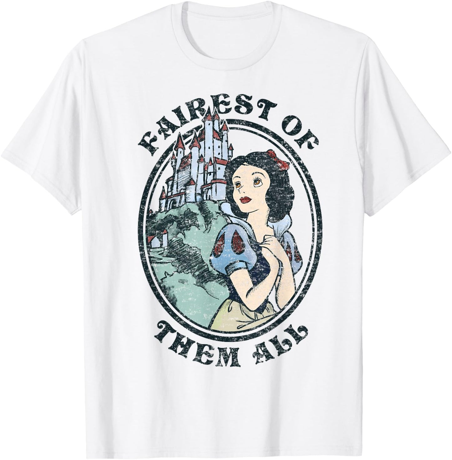 Disney Snow White Fairest of Them All Vintage Portrait T-Shirt - T-Shirt | White