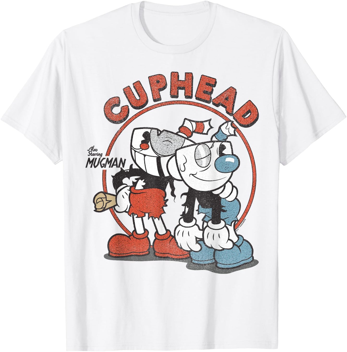 Cuphead Starring Mugman Rough & Ready T-Shirt - T-Shirt | White