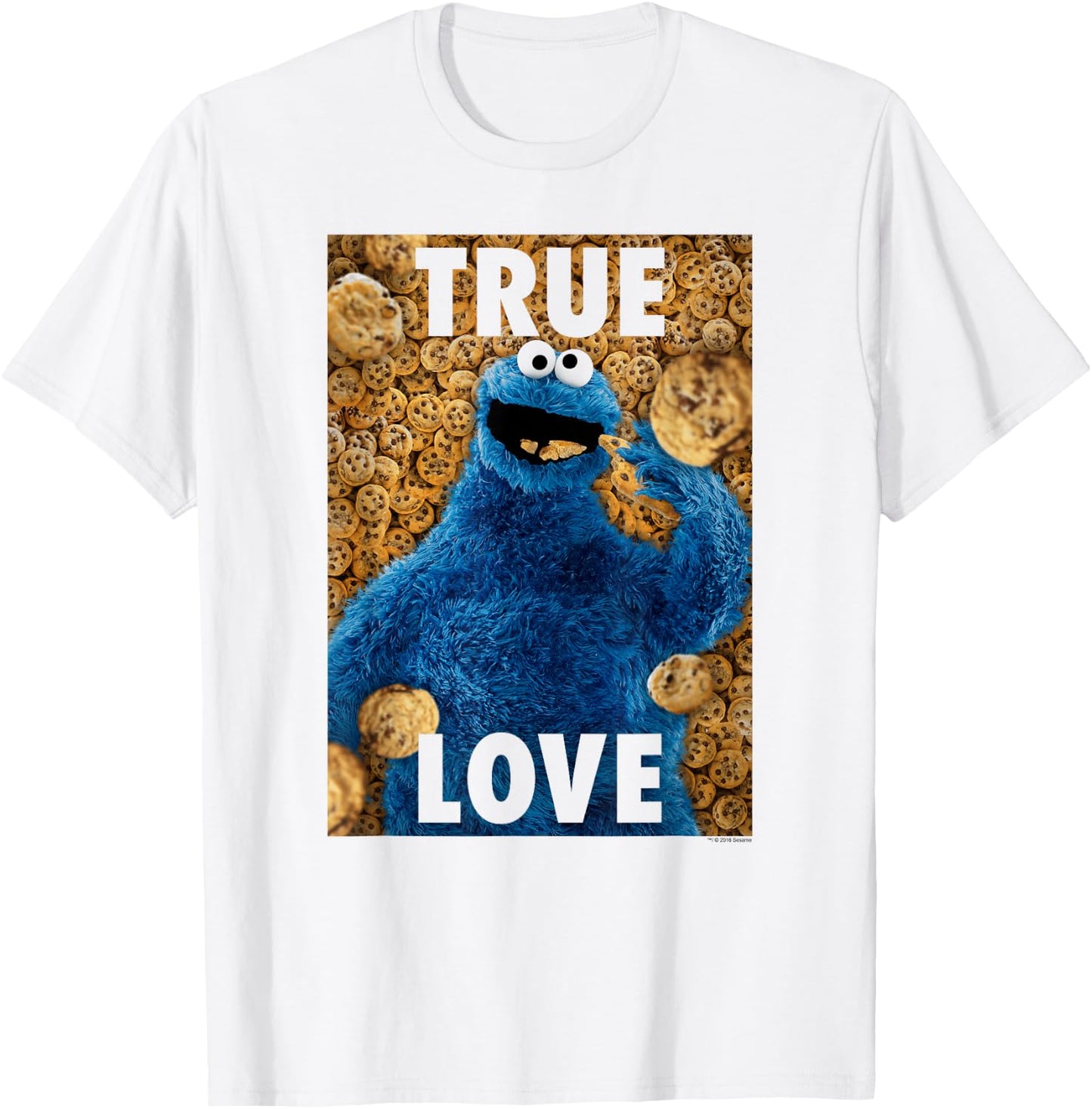 Sesame Street Cookie Monster Beautiful Cookies T-Shirt - T-Shirt | White