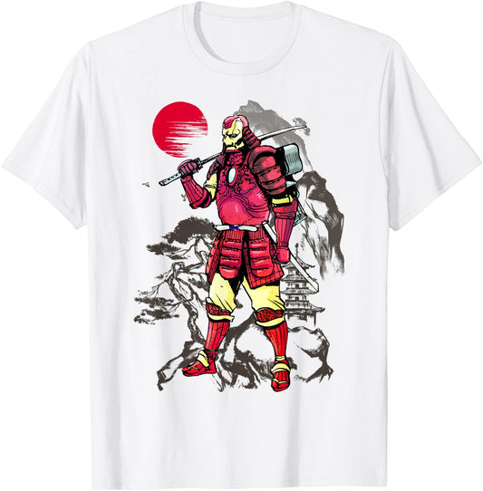Marvel Iron Man Samurai Mountain Sunset Graphic T-Shirt - T-Shirt | White