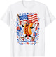 Patriotic Hot Dog Peace Sign USA Flag 4th of July T-Shirt - T-Shirt | White