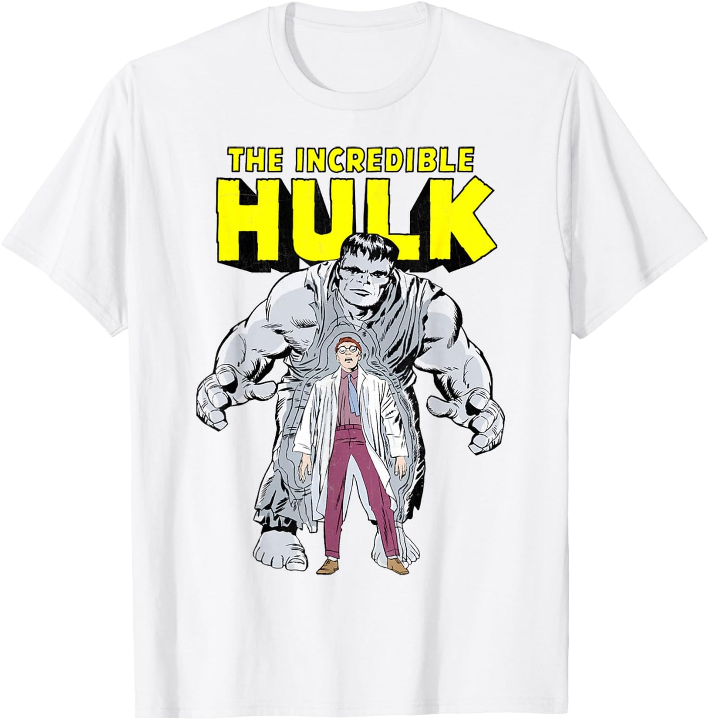 Marvel Hulk Retro Transformation Graphic T-Shirt - T-Shirt | White