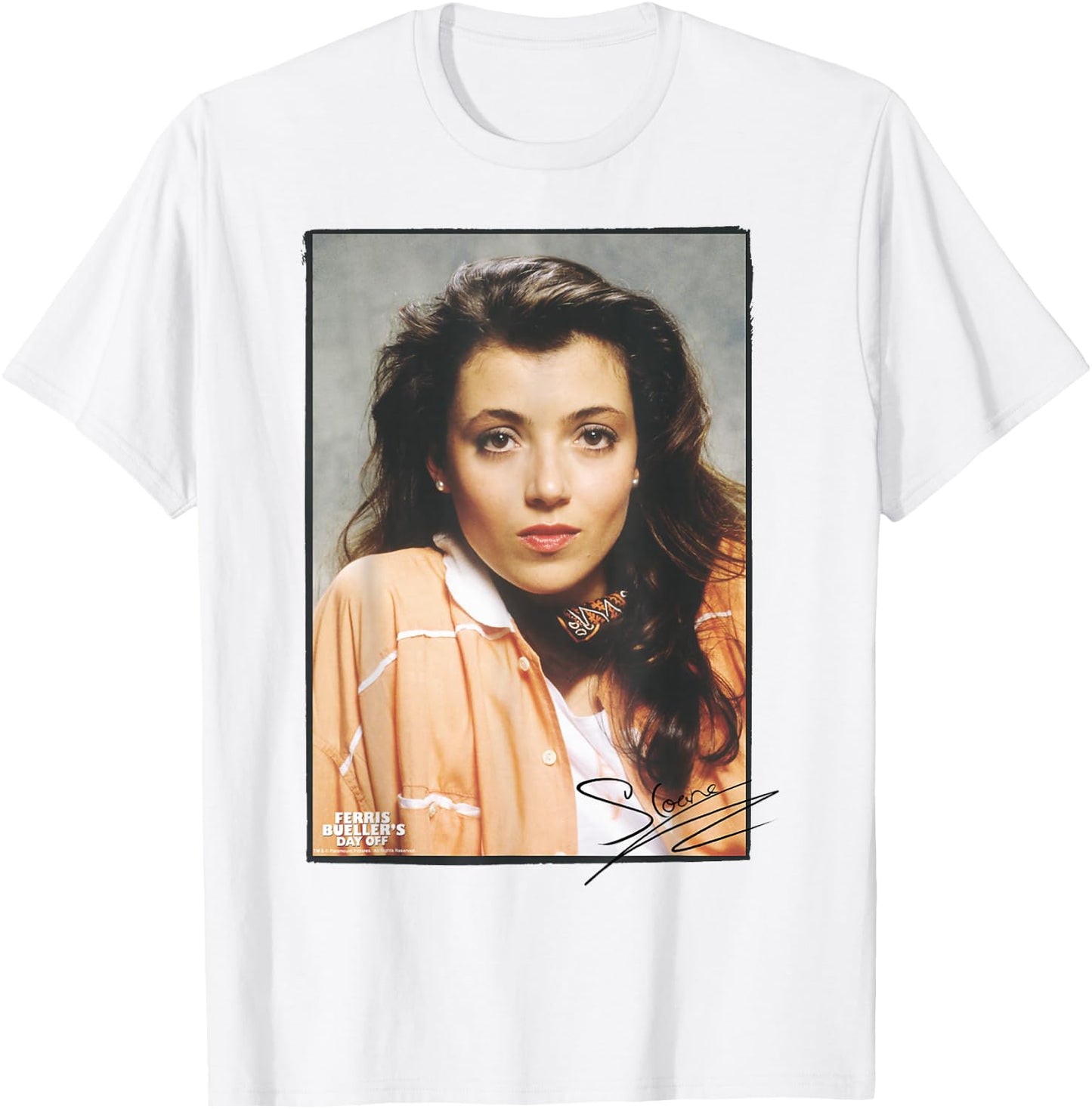Ferris Bueller Sloane Peterson Signed Photo Graphic T-Shirt - T-Shirt | White