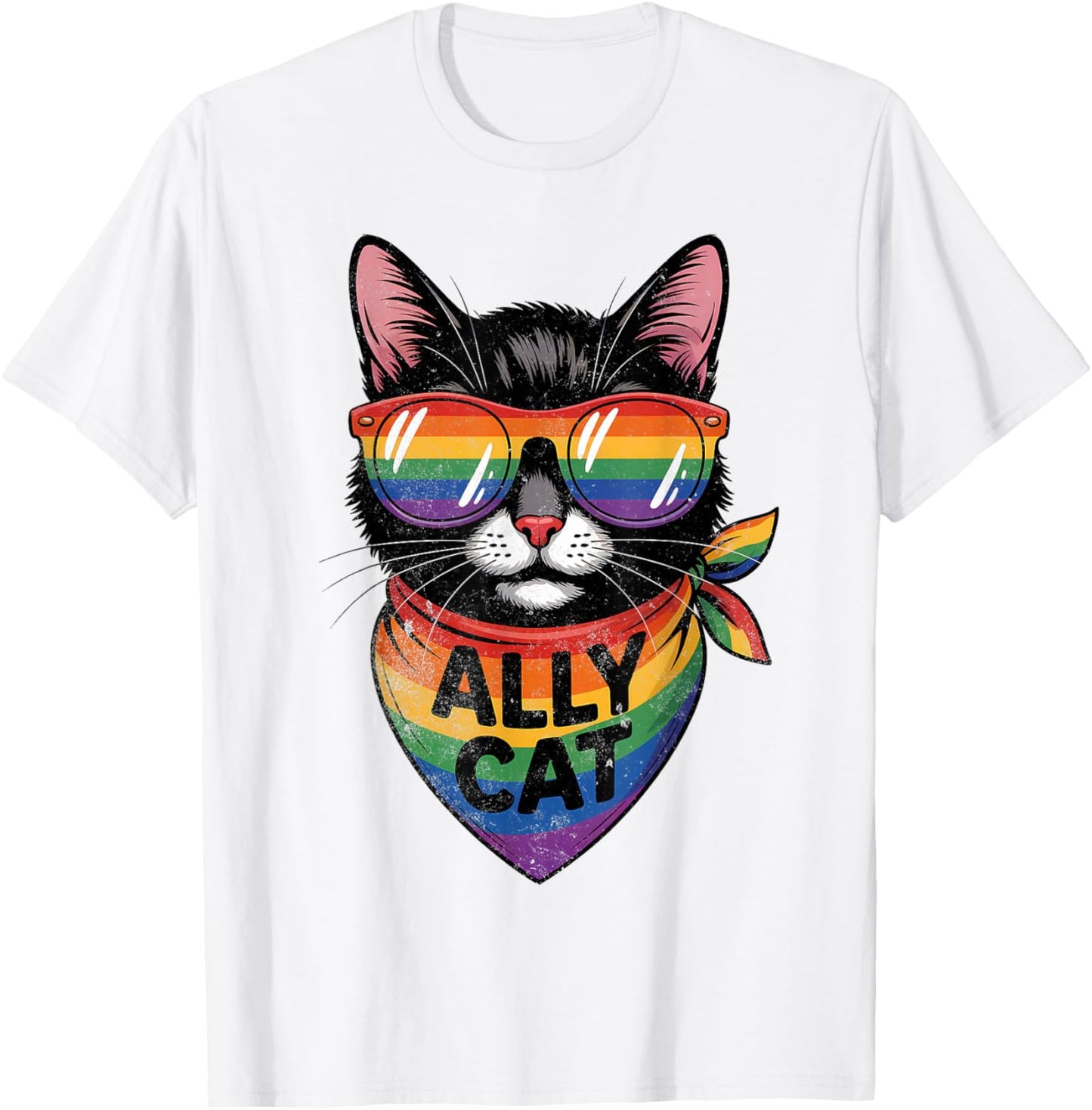 Ally Cat Pride Men Women T-Shirt - T-Shirt | White