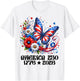 America 250 1776 2026 250th Anniversary Butterfly Flowers T-Shirt - T-Shirt | White