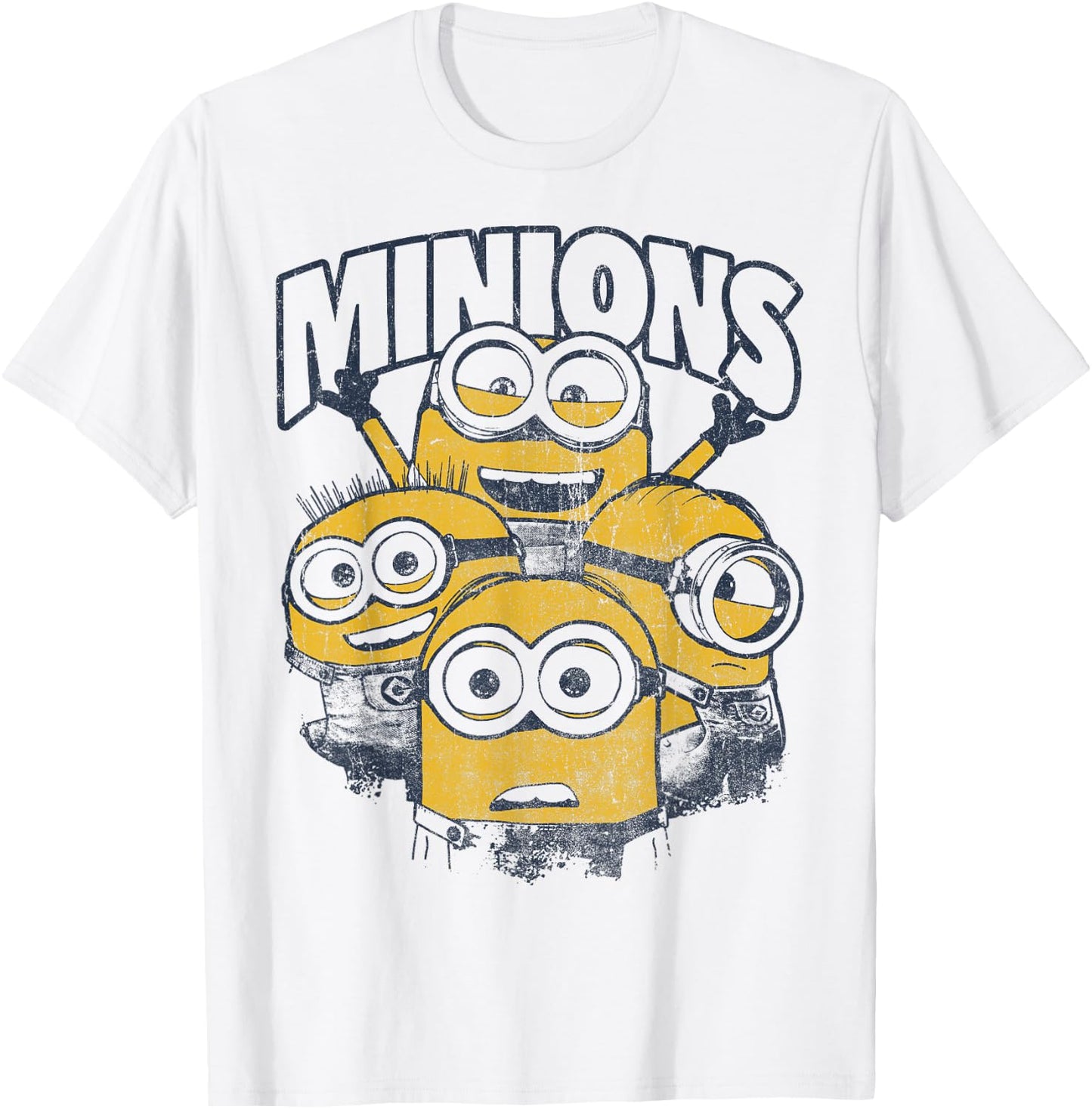 Despicable Me Minions Vintage Group Graphic T-Shirt - T-Shirt | White