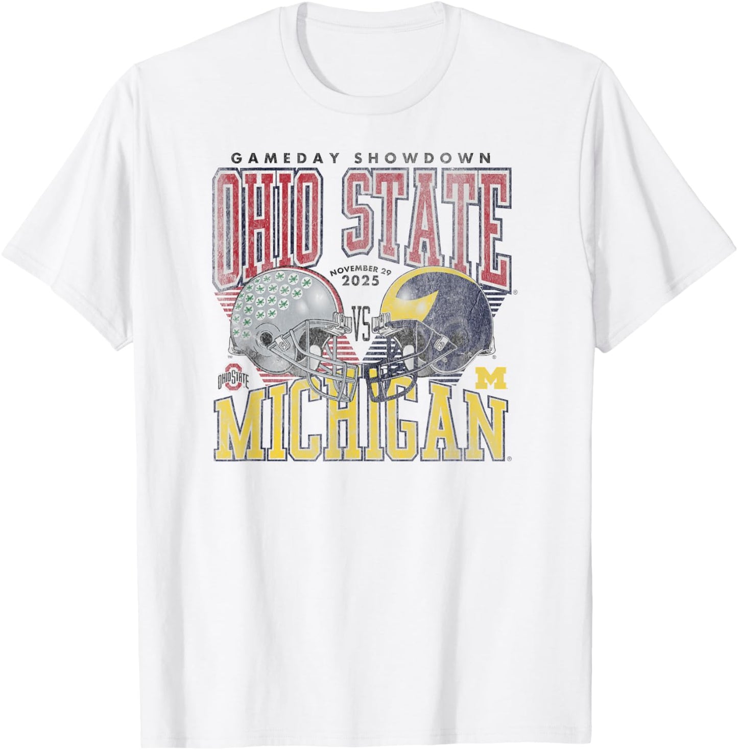 Ohio State Buckeyes vs Michigan Wolverines 2025 Vintage T-Shirt - T-Shirt | White