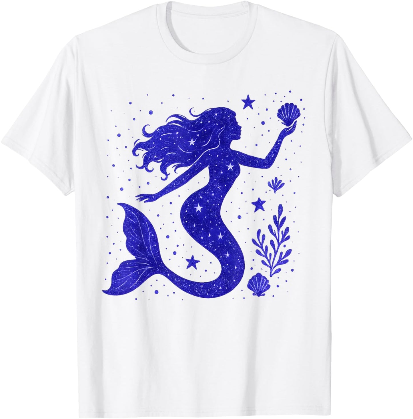 Mermaid Sea Life Colorful Art Graphic Girls Teens T-Shirt - T-Shirt | White