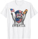 4th of July America Raccoon T-Shirt - T-Shirt | White