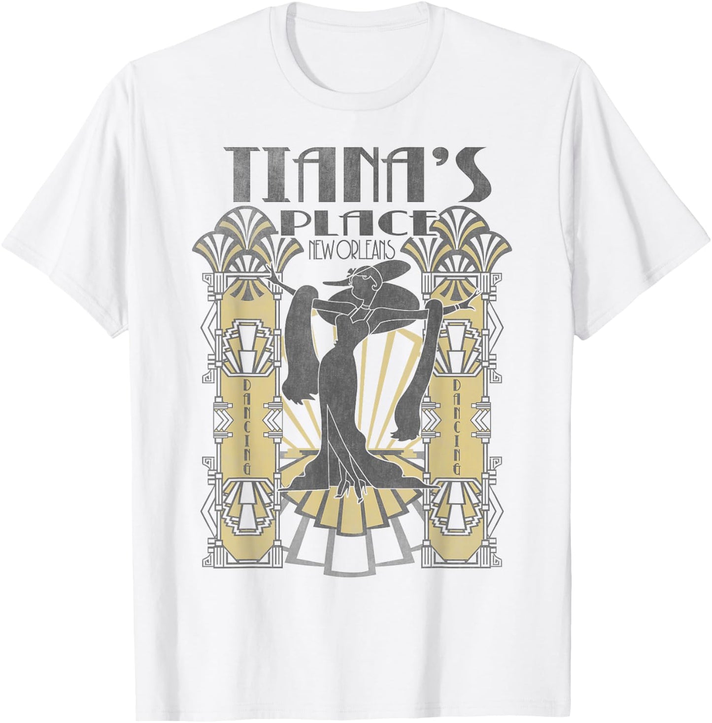 Disney Princess and The Frog Tiana's Place Art Deco Poster Small T-Shirt - T-Shirt | White