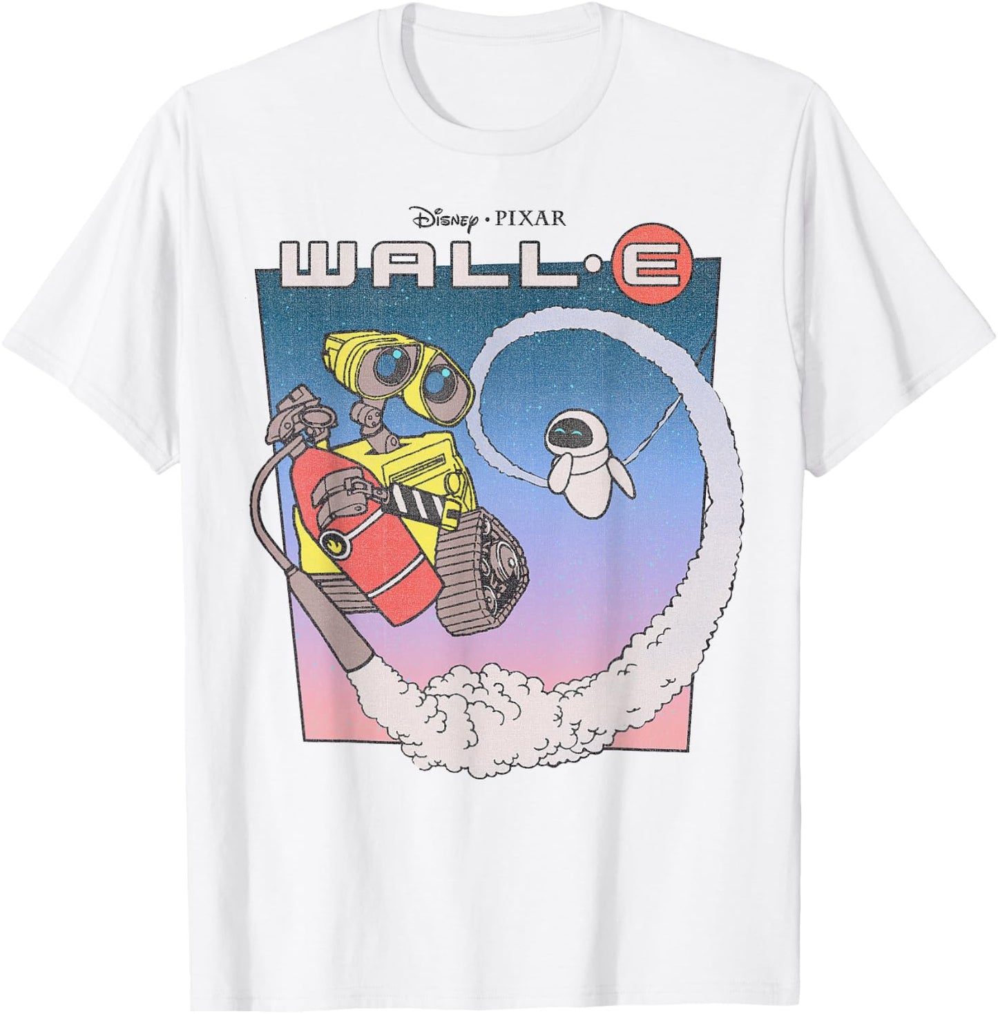 Disney Pixar Wall-E Fly Eve Retro Distressed T-Shirt - T-Shirt | White