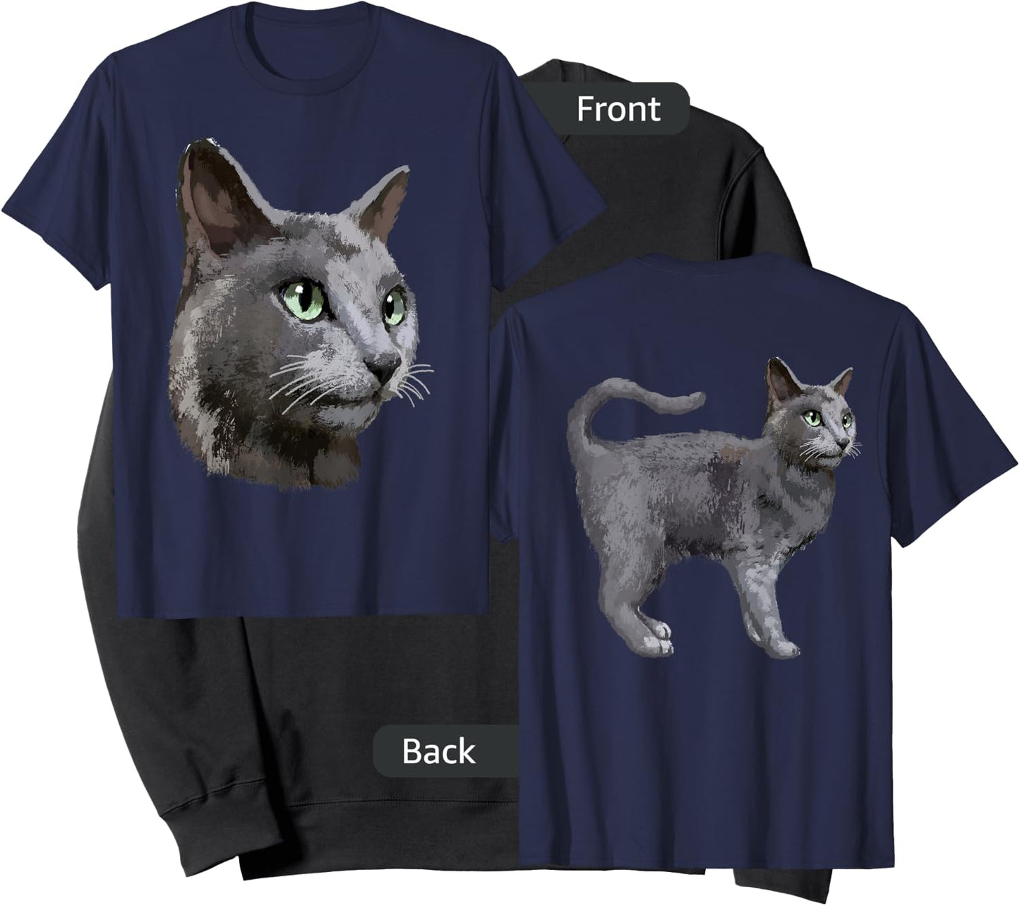 Russian Blue Cat T Shirt Men Women Kids Sweatshirt - Sweatshirt | Black