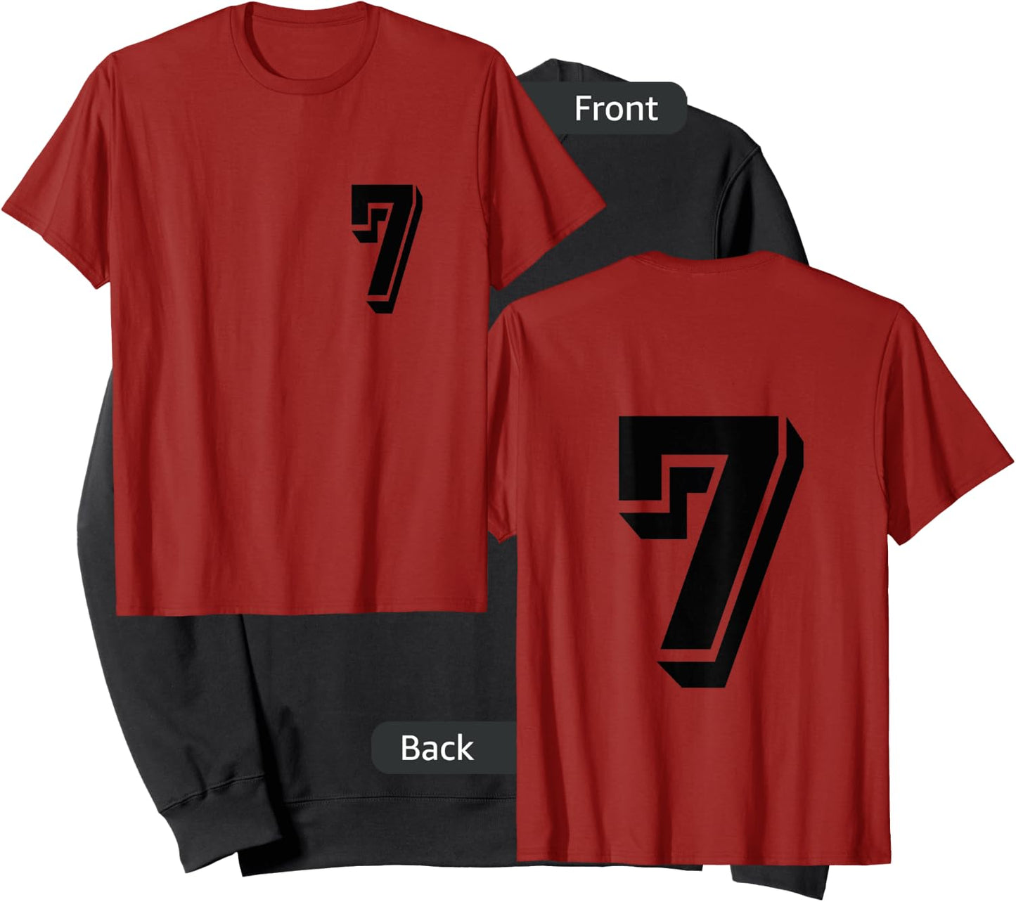 Front and Back number 7 Jersey My Favorite Player #7 Sweatshirt - Sweatshirt | Black