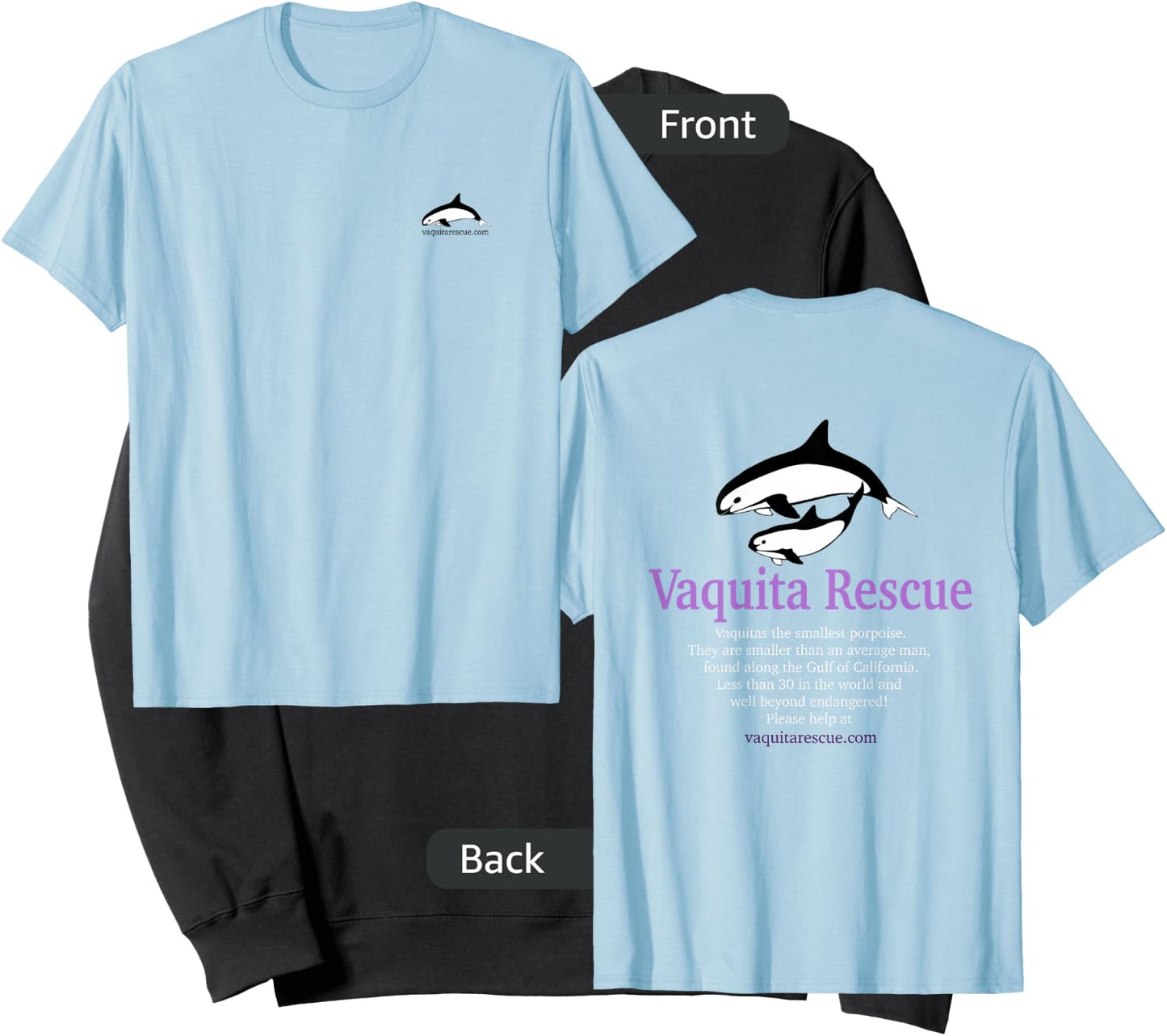 Vaquita Porpoise Dolphin Rescue Endangered Animal T Shirt Sweatshirt - Sweatshirt | Black