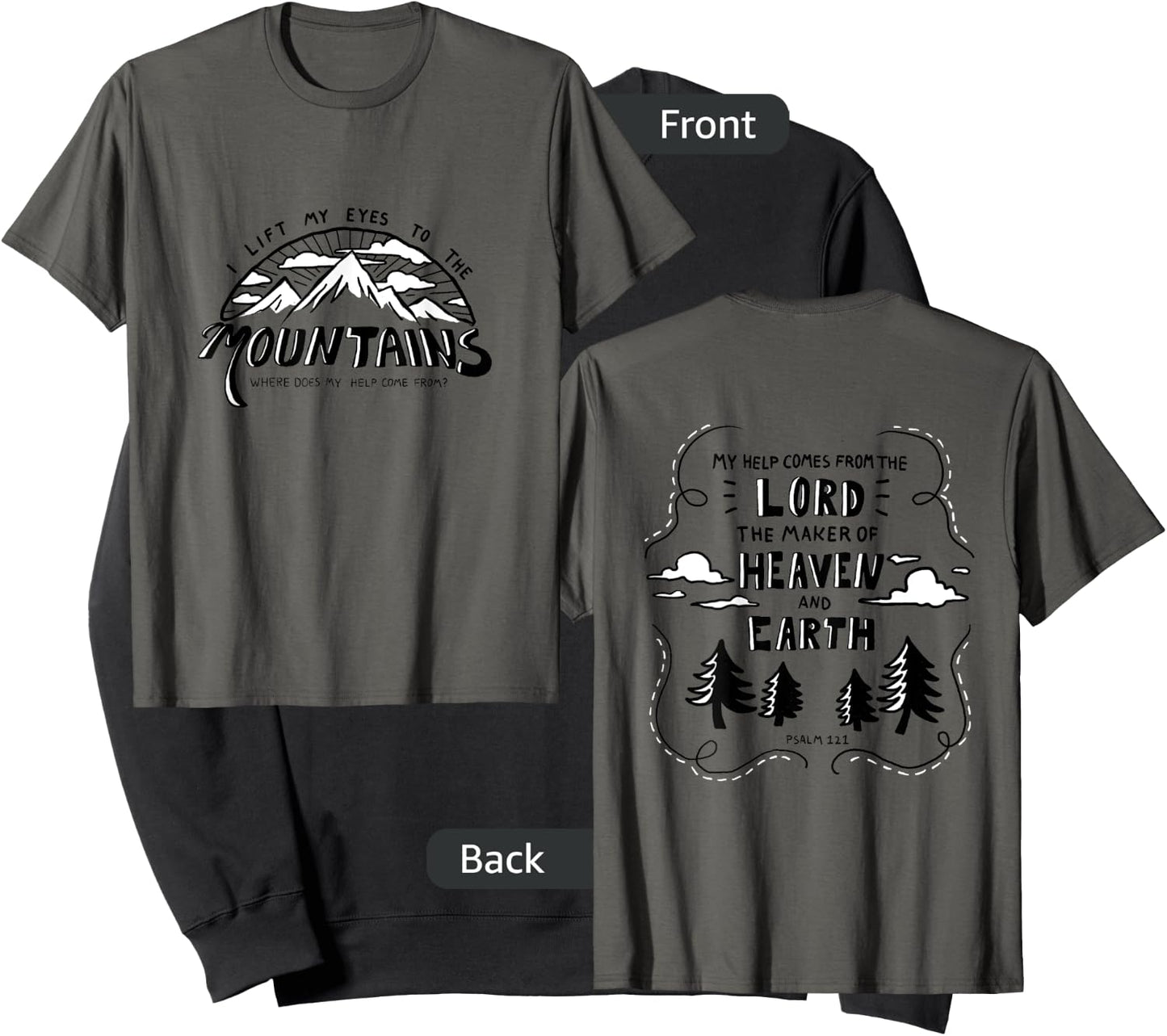 Psalm 121 Mountain Christian Bible Verse shirt Sweatshirt - Sweatshirt | Black
