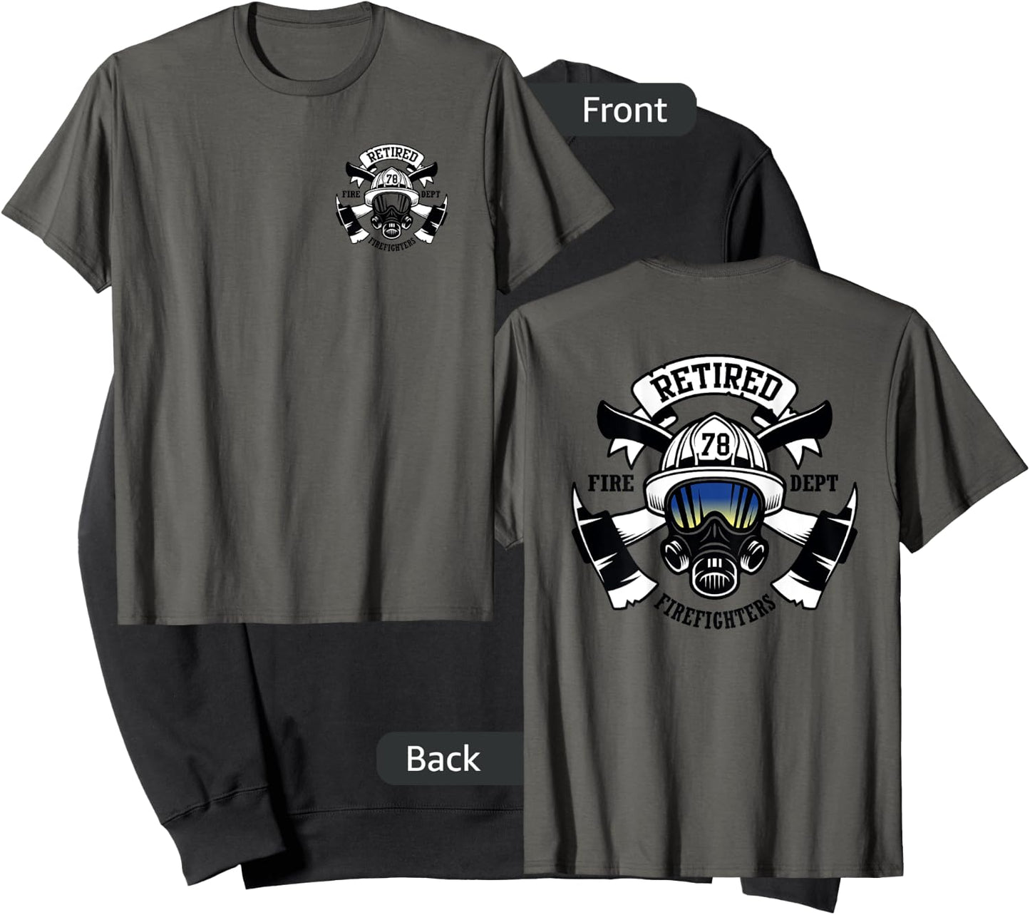 Retired Firefighters Tribute - Custom Front & Back Sweatshirt - Sweatshirt | Black