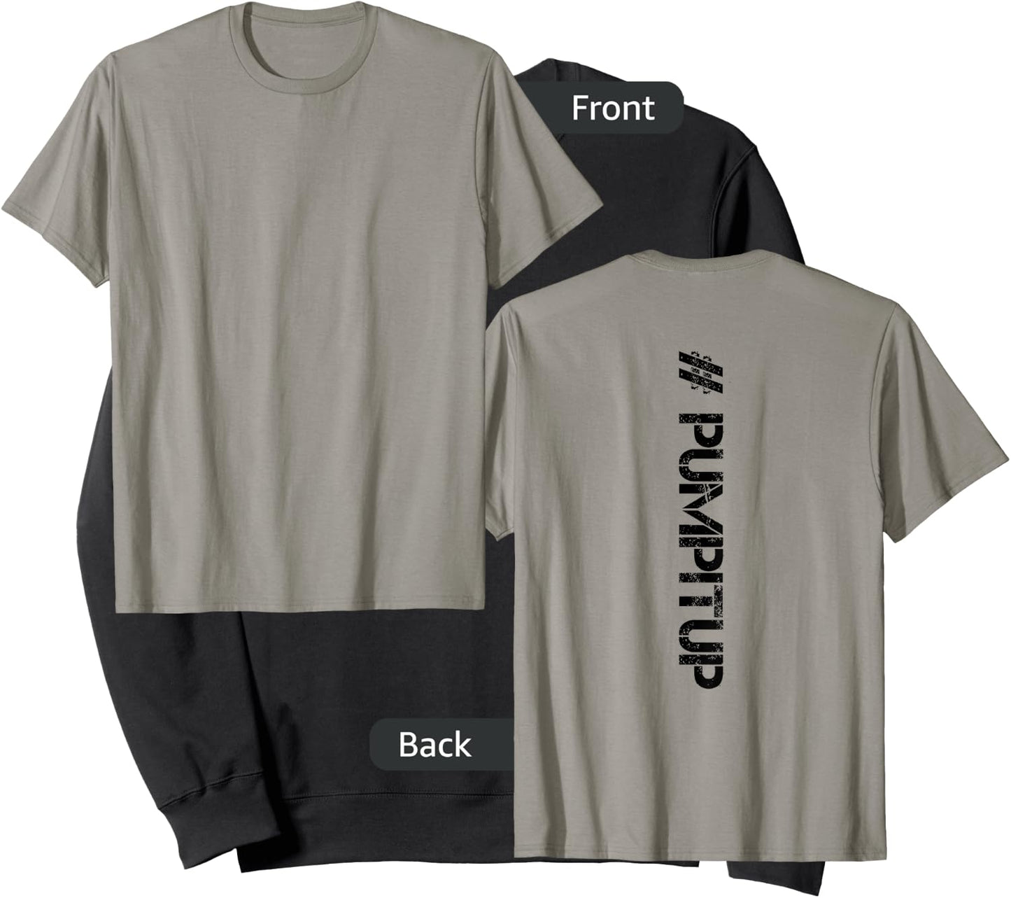 DISTRESSED Backprint Hashtag Gym PUMP IT UP Shirt Sweatshirt - Sweatshirt | Black