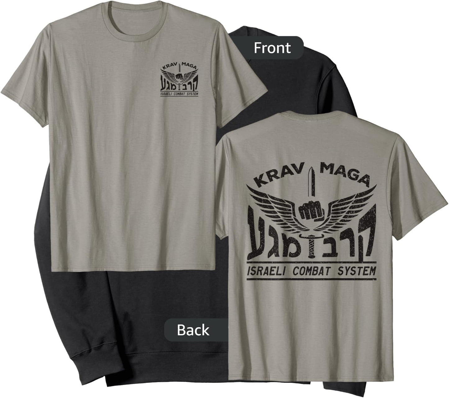 Krav MAGA Shirt Israeli Combat System IDF Front Back Sweatshirt - Sweatshirt | Black
