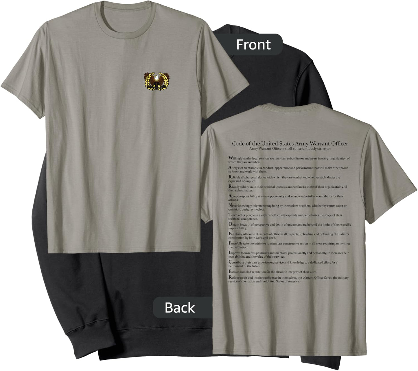 ARMY WARRANT OFFICER CREED with Color Eagle Rising Sweatshirt - Sweatshirt | Black