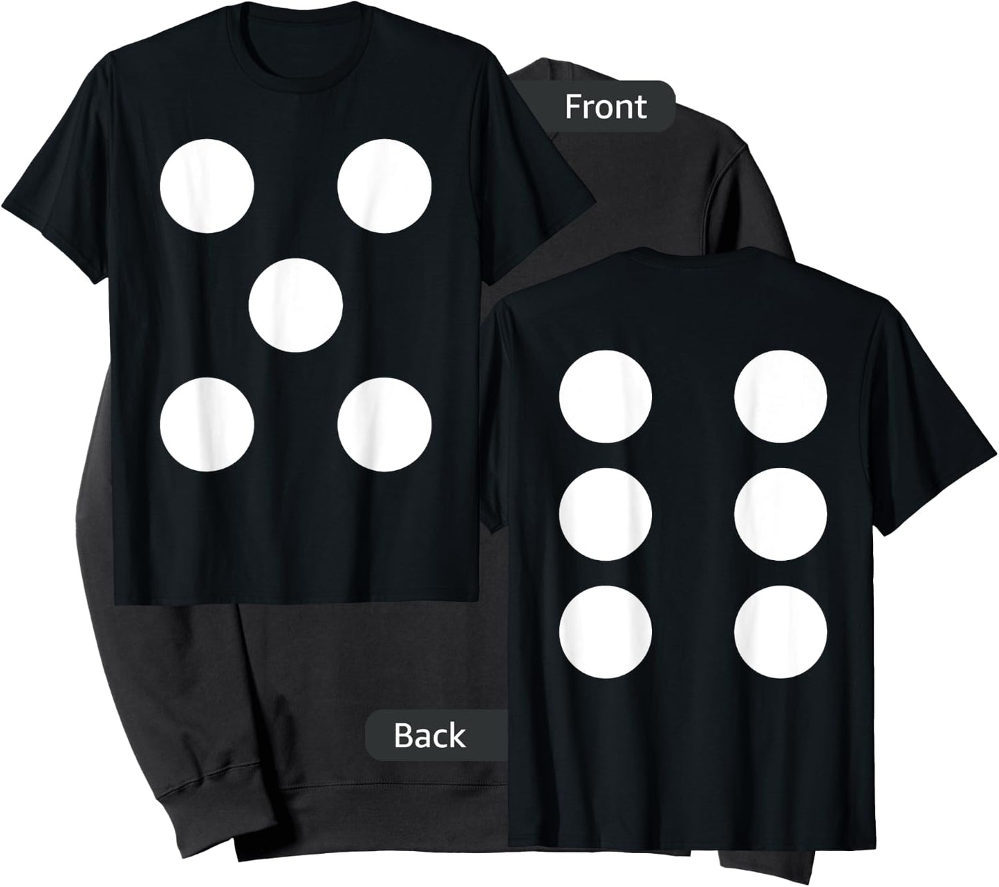 Dice Front 5 Back 6 Yo 11 2-Sided Halloween Costume Shirt Sweatshirt - Sweatshirt | Black