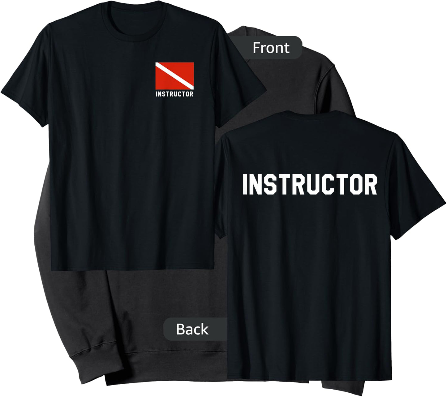 Divers Flag Double Sided Scuba Diving Instructor Shirt Sweatshirt - Sweatshirt | Black