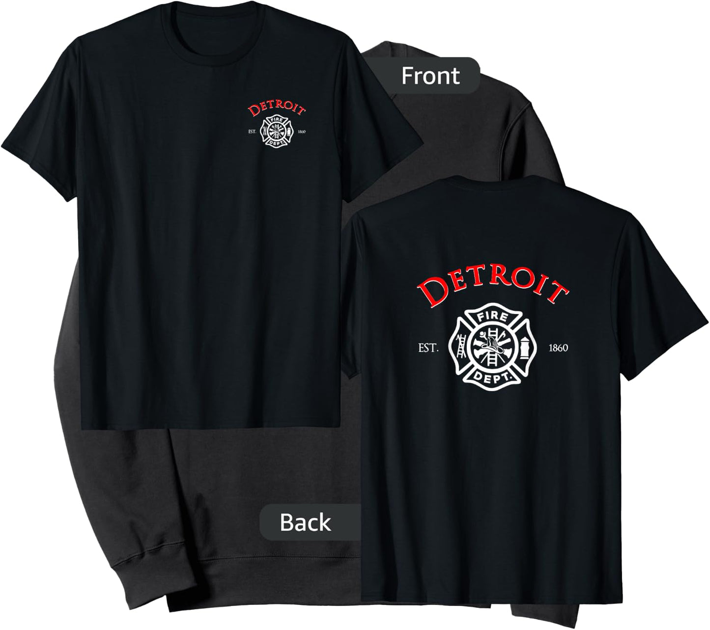 City of Detroit Fire Rescue Michigan Firefighter Sweatshirt - Sweatshirt | Black
