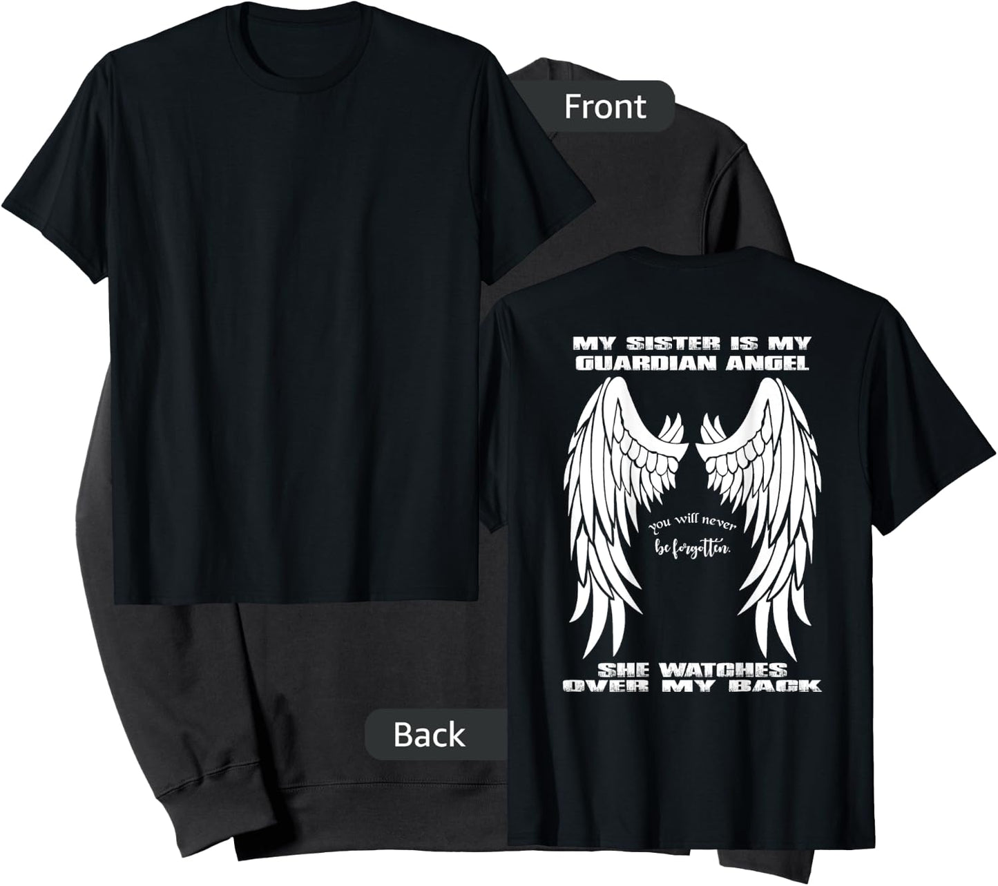 Guardian Angel Shirt - My Sister Is My Guardian Angel Sweatshirt - Sweatshirt | Black