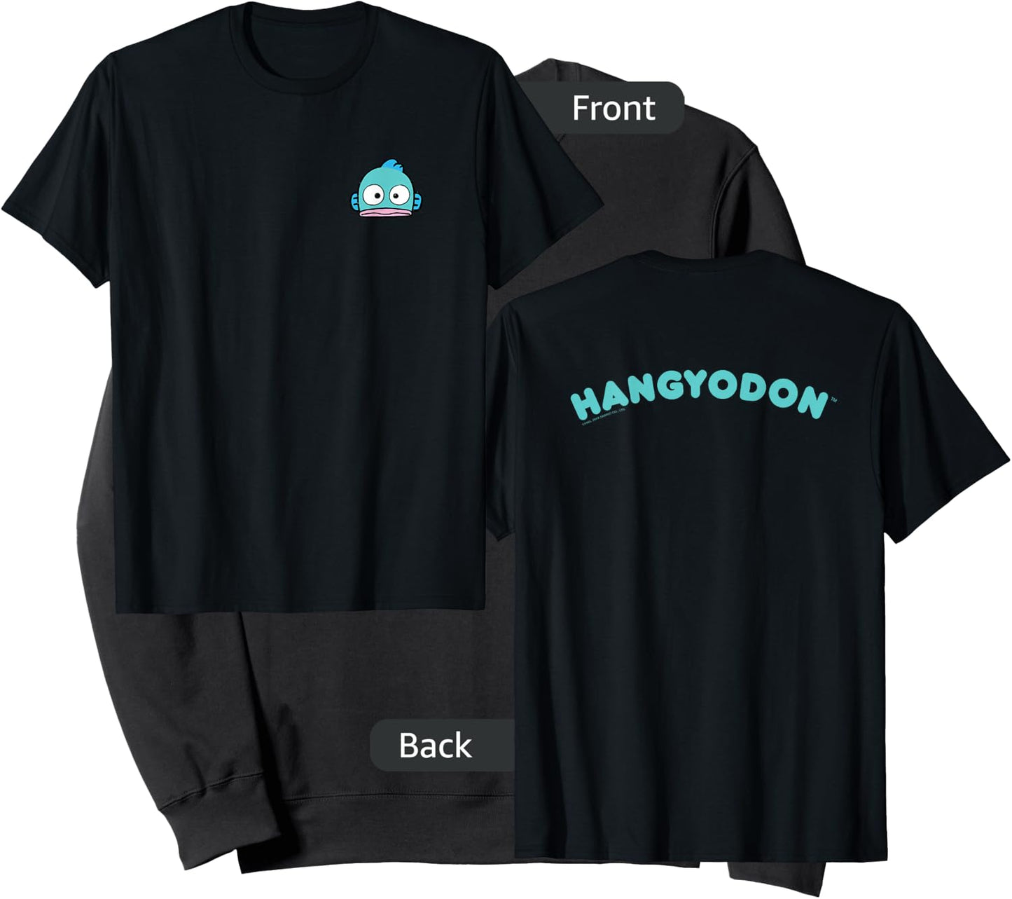 Hangyodon Front and Back Logo Shirt Sweatshirt - Sweatshirt | Black