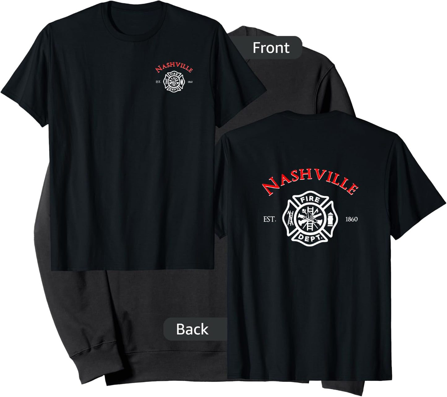 City of Nashville Fire Rescue Tennessee Firefighter Sweatshirt - Sweatshirt | Black