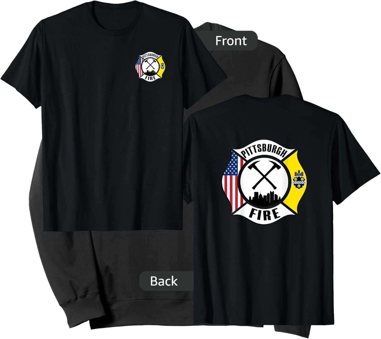 Pittsburgh Fire Bureau Pennsylvania Fireman Rescue Red Line Sweatshirt - Sweatshirt | Black