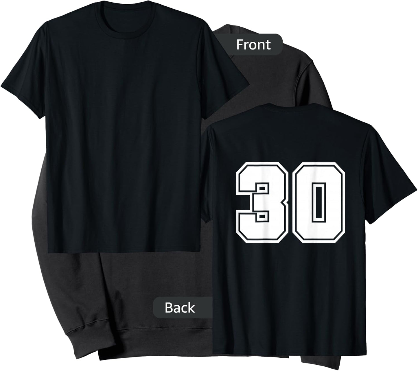 Number 30 No. Thirty #30 Sports Jerseys Player Sweatshirt - Sweatshirt | Black