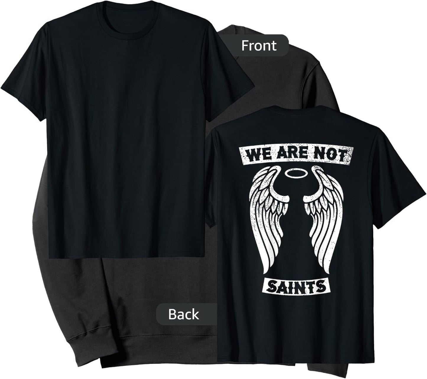 AA NA We Are Not Saints Biker Sober Gift | Art on Back Sweatshirt - Sweatshirt | Black