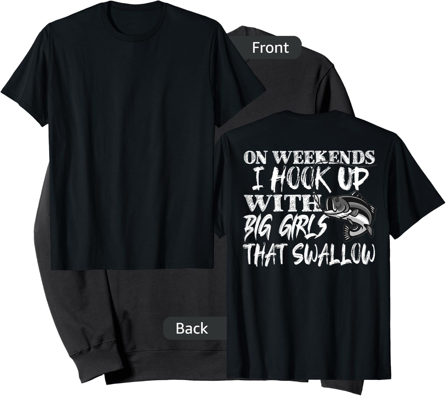 Funny Quote Fishing Shirt Printed On Back Sweatshirt - Sweatshirt | Black