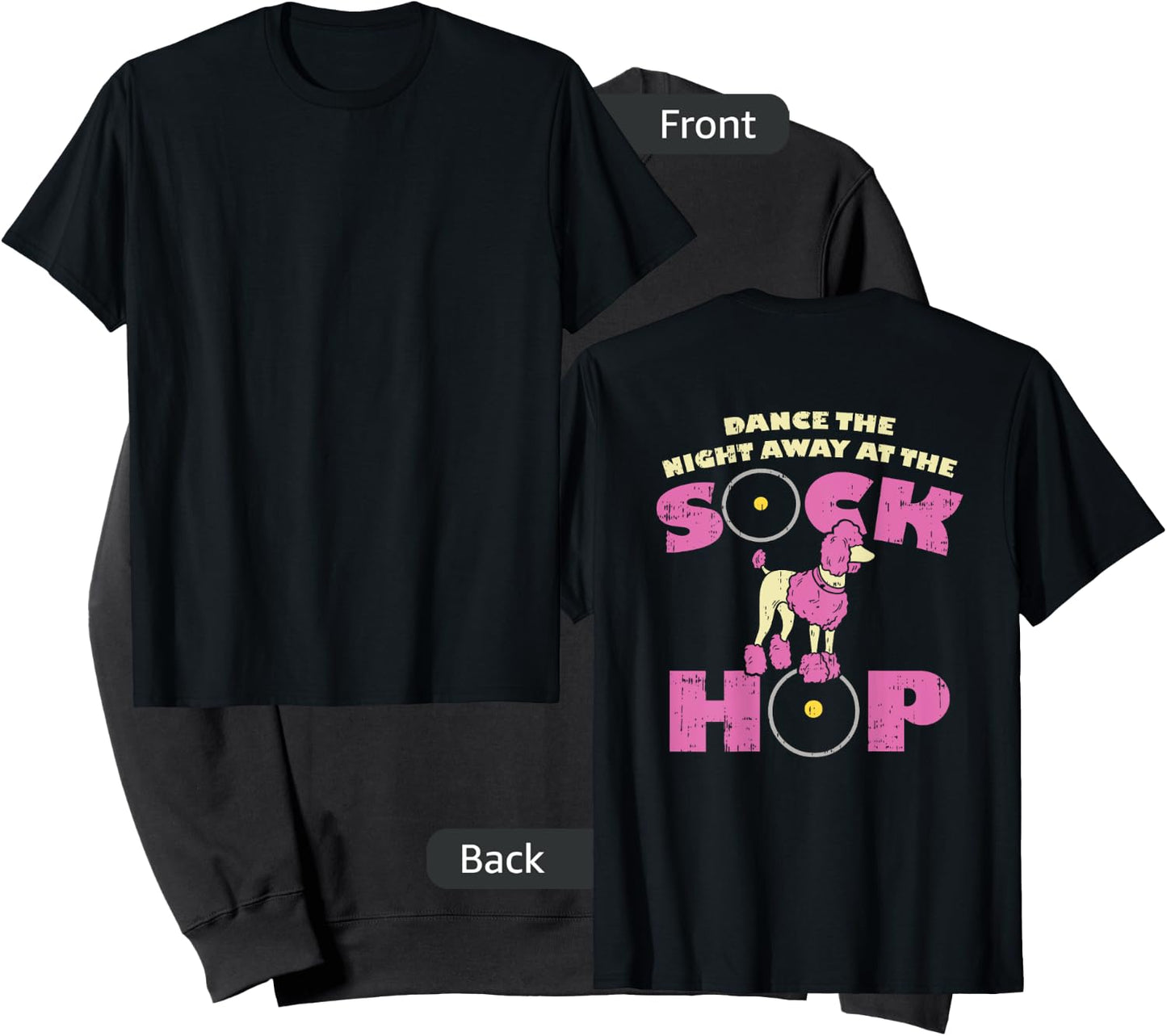 Sock Hop Party Attire 50s Pink Poodle Sweatshirt - Sweatshirt | Black
